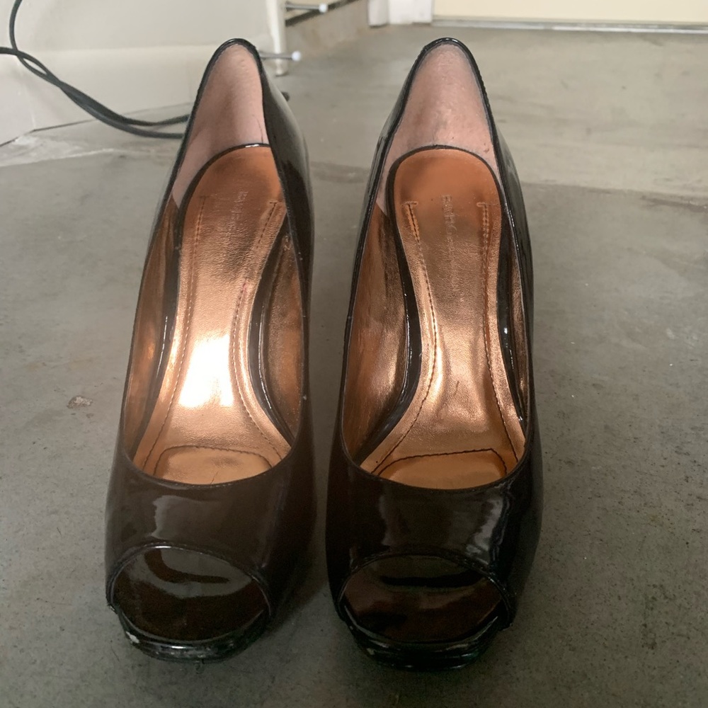 BCBGeneration Black Peep Toe Heels